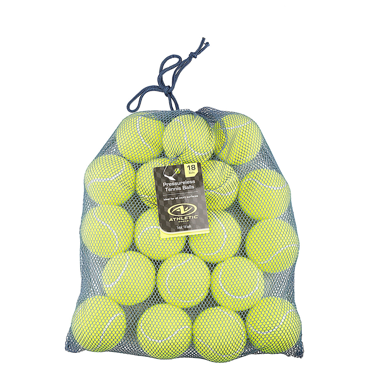 (3 pack) Athletic Works Pressureless Tennis Balls, 18-Pack, for Training and Dog Play