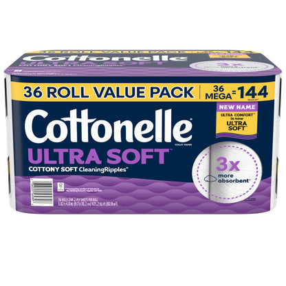 Cottonelle Ultra Soft Toilet Paper, 36 Mega Rolls