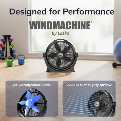 Lasko Wind Machine 20" 3-Speed Pivoting Head Air Circulator Fan A20305