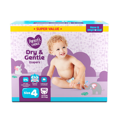 Parent's Choice Dry & Gentle Diapers Size 4, 192 Count (Select for More Options)