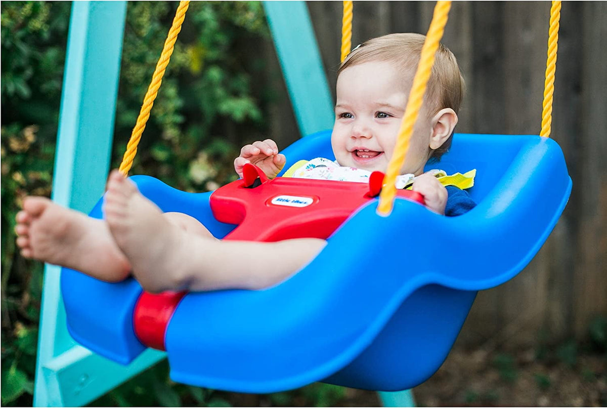 Little Tikes 2-in-1 Snug and Secure Swing, High Back Swing, Blue
