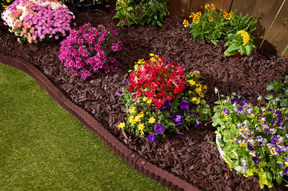 Expert Gardener 2' x 3" Red Recycled Rubber Garden Border Landscape Edging - 8 Pack