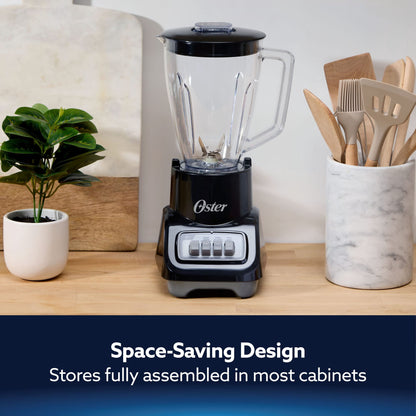 Oster Turbo 5-Speed 750W Black Countertop Blender With 6 Cup Jar, Kitchen Blender, Blender for Smoothies