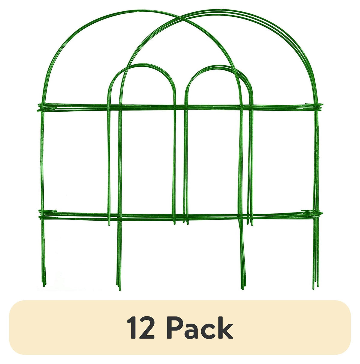 (6 pack) Expert Gardener 18in Height x 8ft Length Green Steel Folding Garden Fence