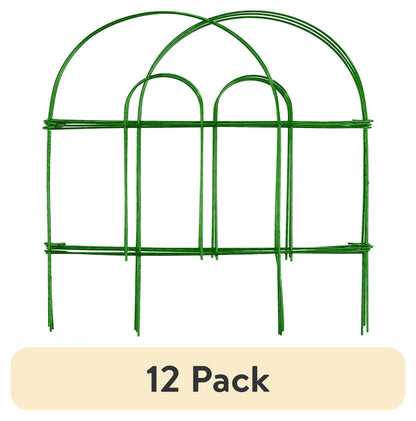 (6 pack) Expert Gardener 18in Height x 8ft Length Green Steel Folding Garden Fence