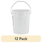 (12 pack) United Solutions 5 Gallon Round Utility Bucket, Comfort Handle, Plastic, White, PN0149, 1 Each