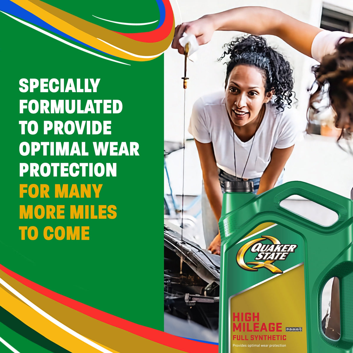 (2 pack) Quaker State Full Synthetic High Mileage 10W-30 Motor Oil, 5 Quart