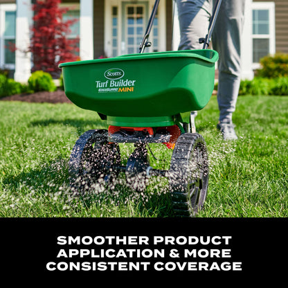 Scotts Turf Builder EdgeGuard Mini Broadcast Spreader for Grass Seed, Fertilizer, Salt, Ice Melt
