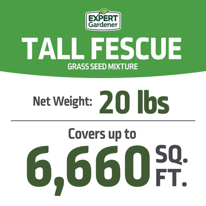 Expert Gardener Tall Fescue Grass Seed Mix, Sun to Partial Shade, 20 lb