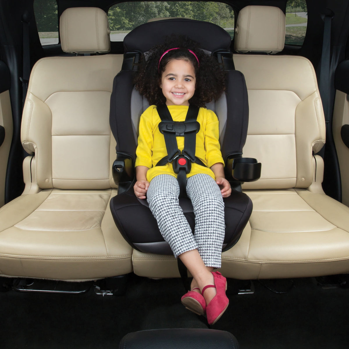 Cosco Kids Finale 2-in-1 Toddler Booster Car Seat, Fiberwave II, Black/Grey, Harness Booster Car Seat