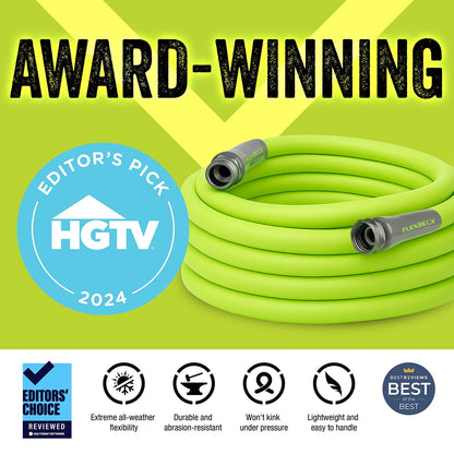 Flexzilla® Premium Grade Garden Hose, 5/8 in. x 50ft., Hybrid Polymer, ZillaGreen™