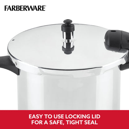 Farberware 6 qt Aluminum Stovetop Pressure Cooker, Induction Compatible, Silver