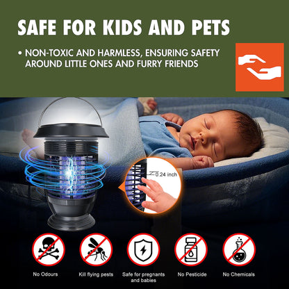 Ozark Trail Rechargeable Self-Cleaning Electronic Bug Zapper for Outdoor Use, Black