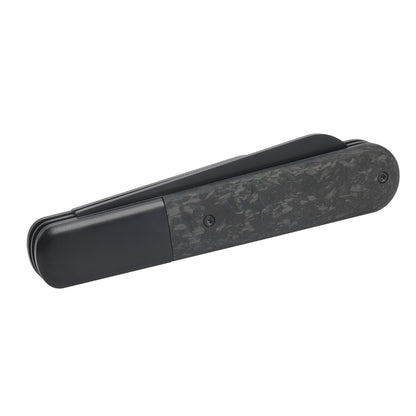 Swiss Tech Barlow Double Bladed Pocket Knife, Trapper, AUS-8, Carbon Fiber Handle, Slip Joint