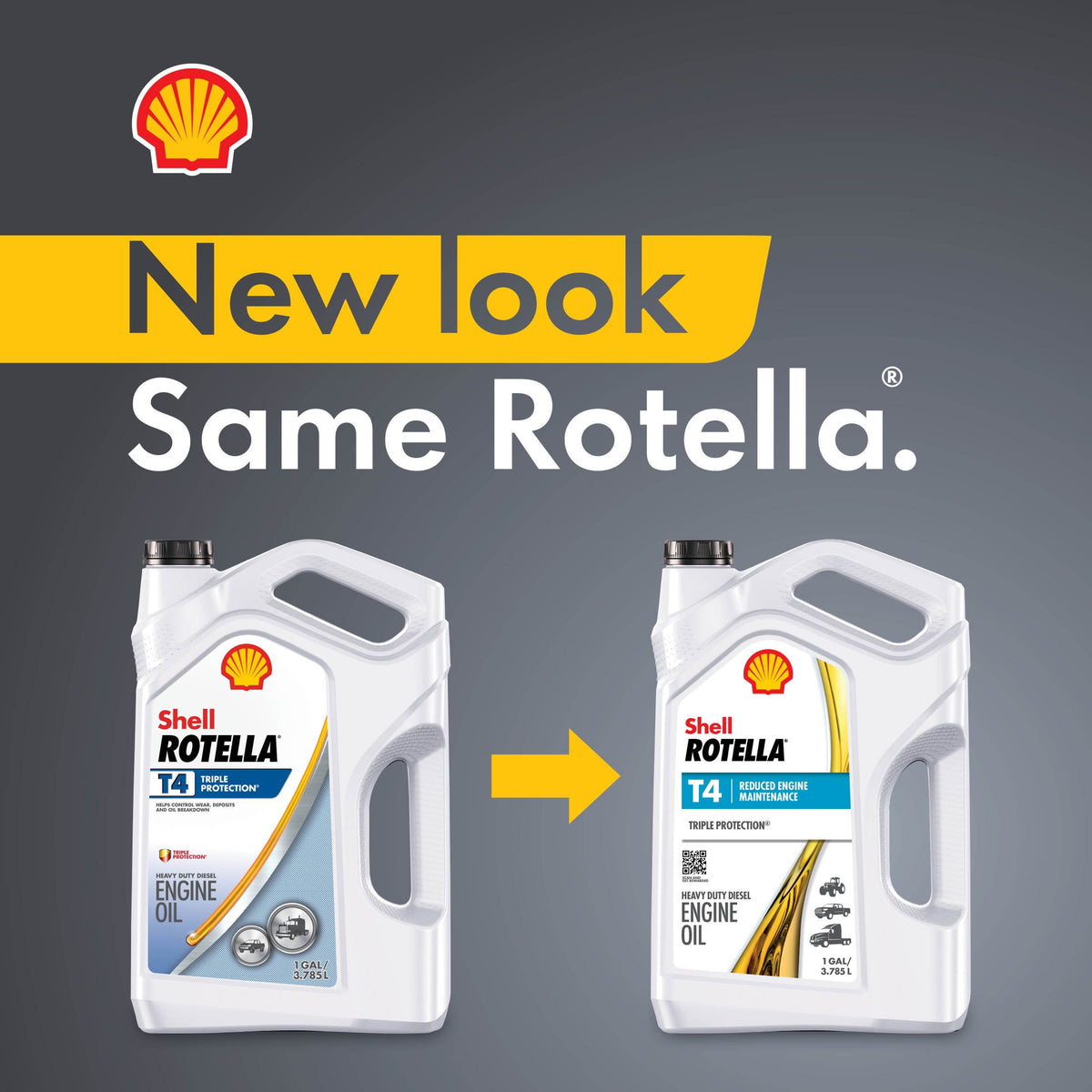 (2 pack) Shell Rotella T4 Triple Protection 15W-40 Diesel Engine Oil, 1 Gallon