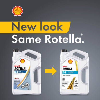 (2 pack) Shell Rotella T4 Triple Protection 15W-40 Diesel Engine Oil, 1 Gallon