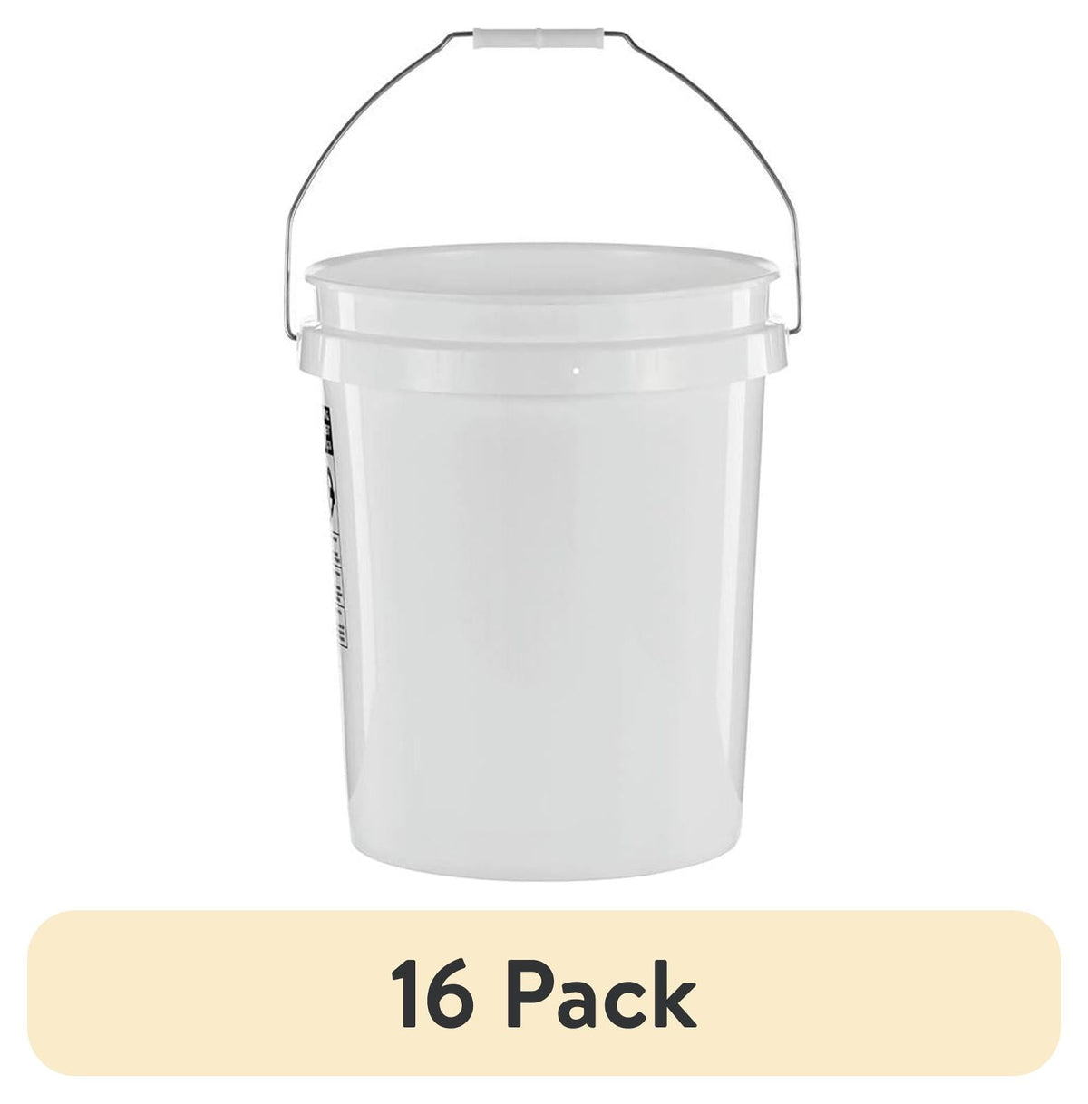 (12 pack) United Solutions 5 Gallon Round Utility Bucket, Comfort Handle, Plastic, White, PN0149, 1 Each