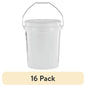 (12 pack) United Solutions 5 Gallon Round Utility Bucket, Comfort Handle, Plastic, White, PN0149, 1 Each