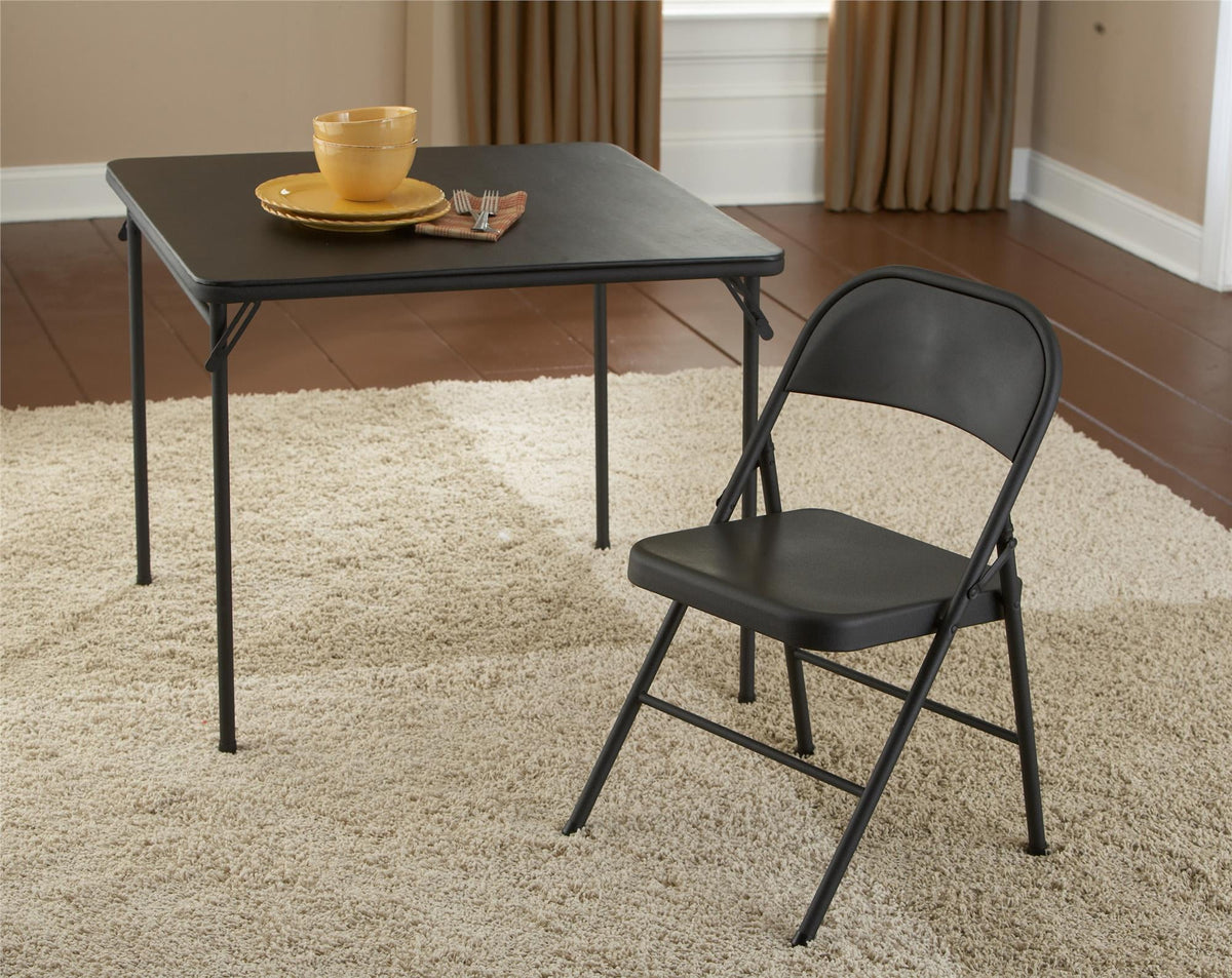 Mainstays Steel Folding Chair, Black, Set of 4