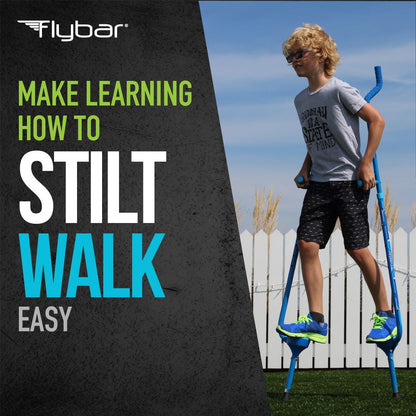 Flybar Master Walking Stilts For Kids Ages 9 & up, Adjustable, up to 200 lbs- Blue