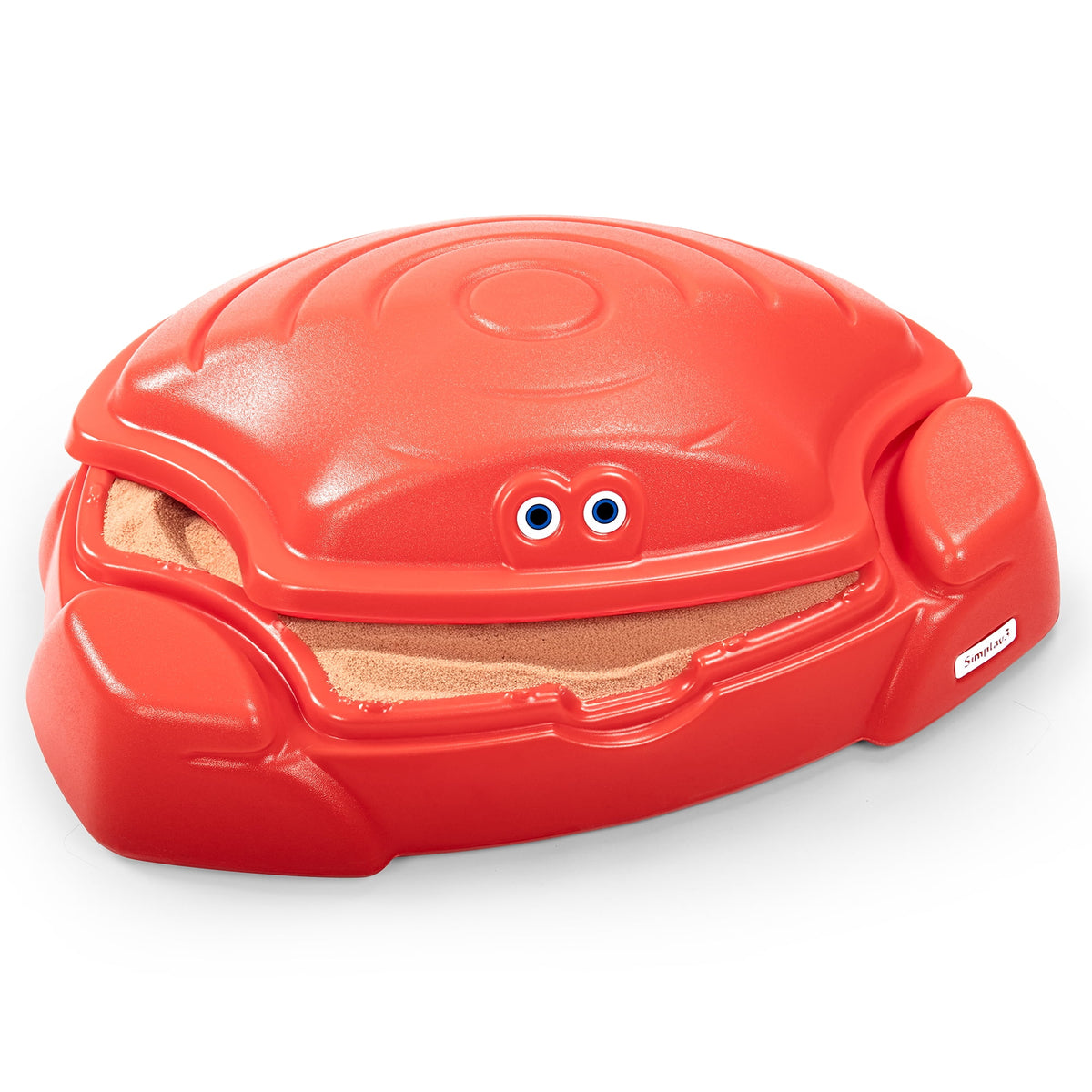 Simplay3 Coastal Crab Portable Plastic Sandbox with Cover, Hot Tamale Red
