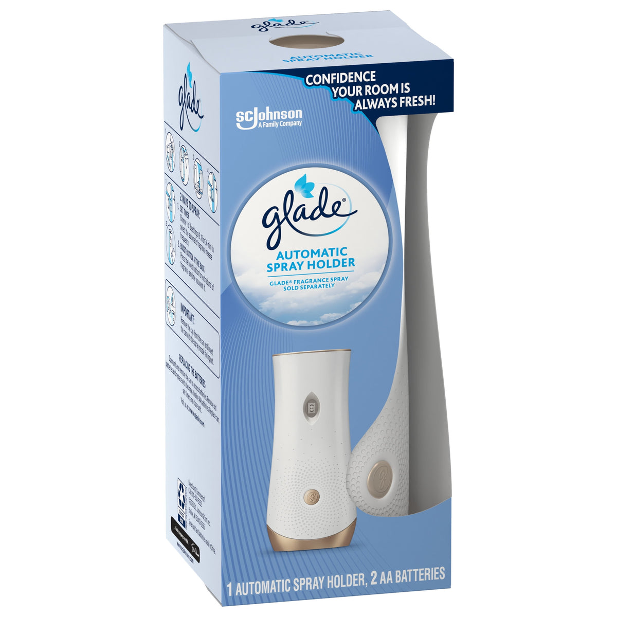 (4 pack) Glade Automatic Spray Holder, Battery-Operated Air Freshener, 10.2 oz