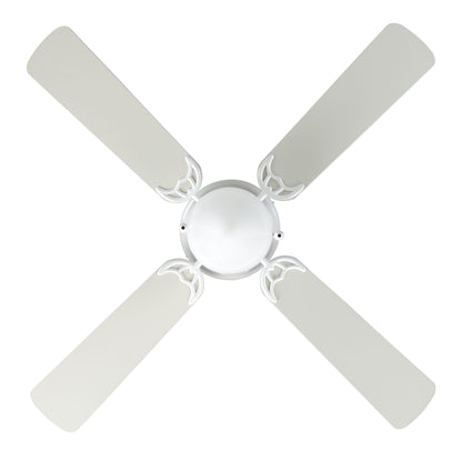 Mainstays 42 in Hugger Metal Indoor Ceiling Fan with Light, White, 4 Blades, LED Bulb, Reverse Airflow