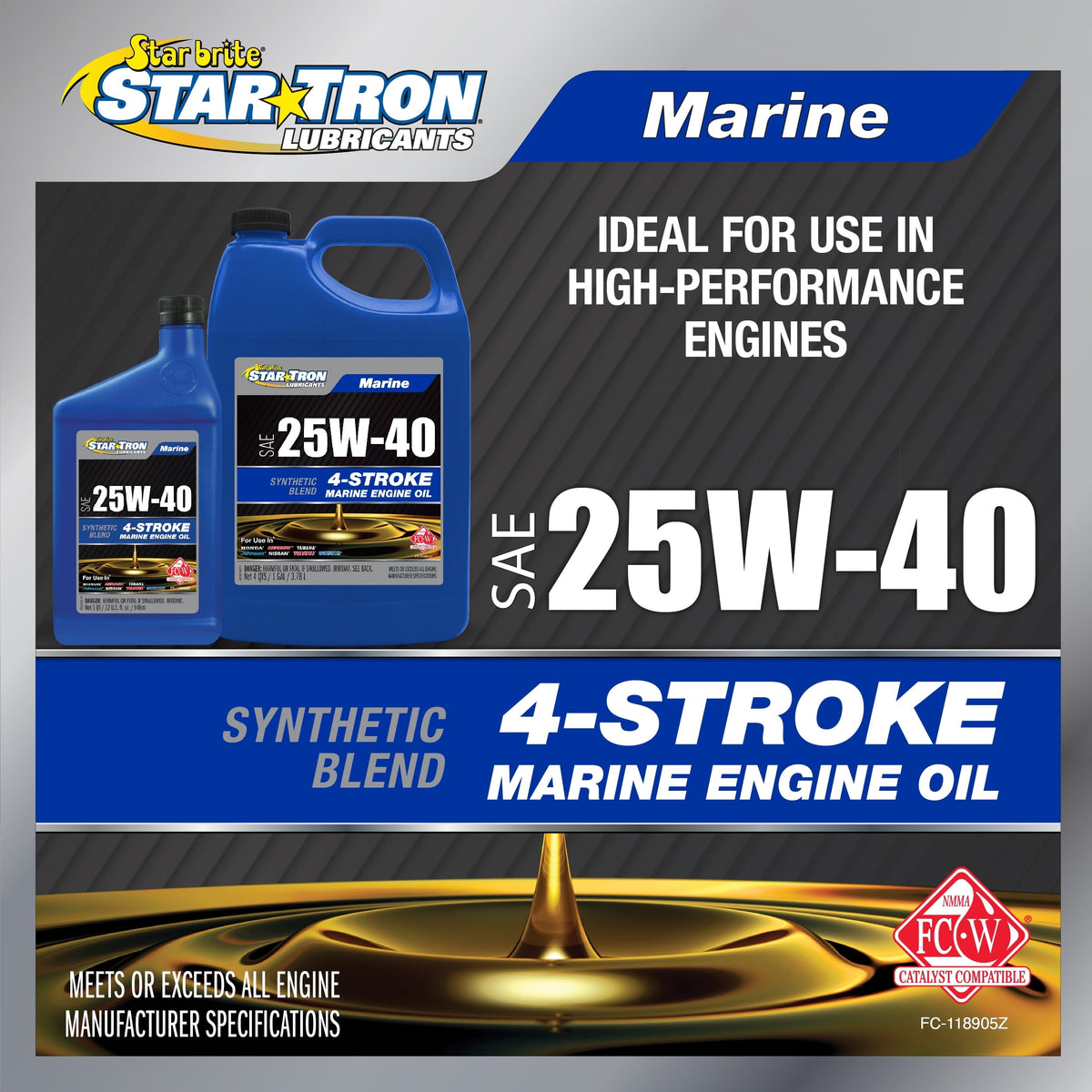 Star Tron Lubricants - 4-Stroke Oil 25W40 - Gallon