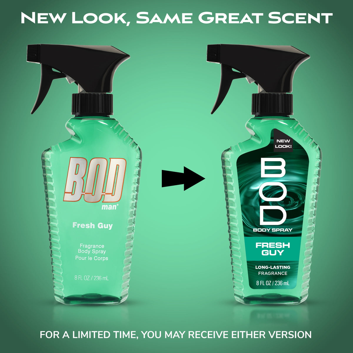 (3 pack) Bod Man Fragrance Body Spray, Fresh Guy, 8 fl oz