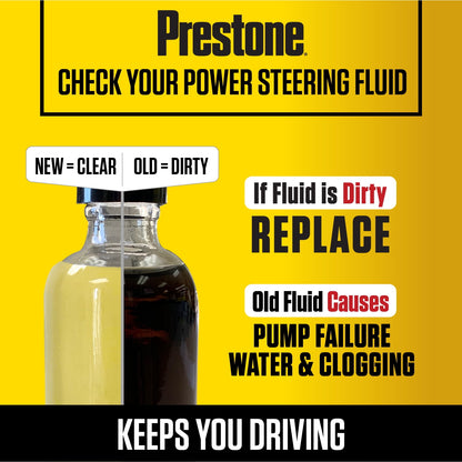 (6 pack) Prestone Power Universal Steering Fluid for Cars and Trucks - 32 fl oz - Anti-wear, 50,000 mile