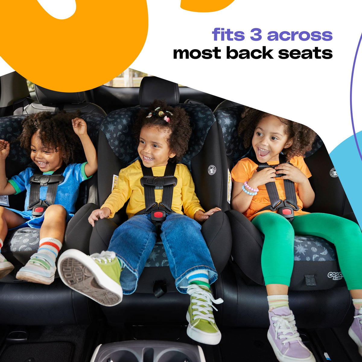 Cosco Kids Scenera Extend Infant & Toddler Car Seat, Convertible Car Seat, Moonlit Night, Black