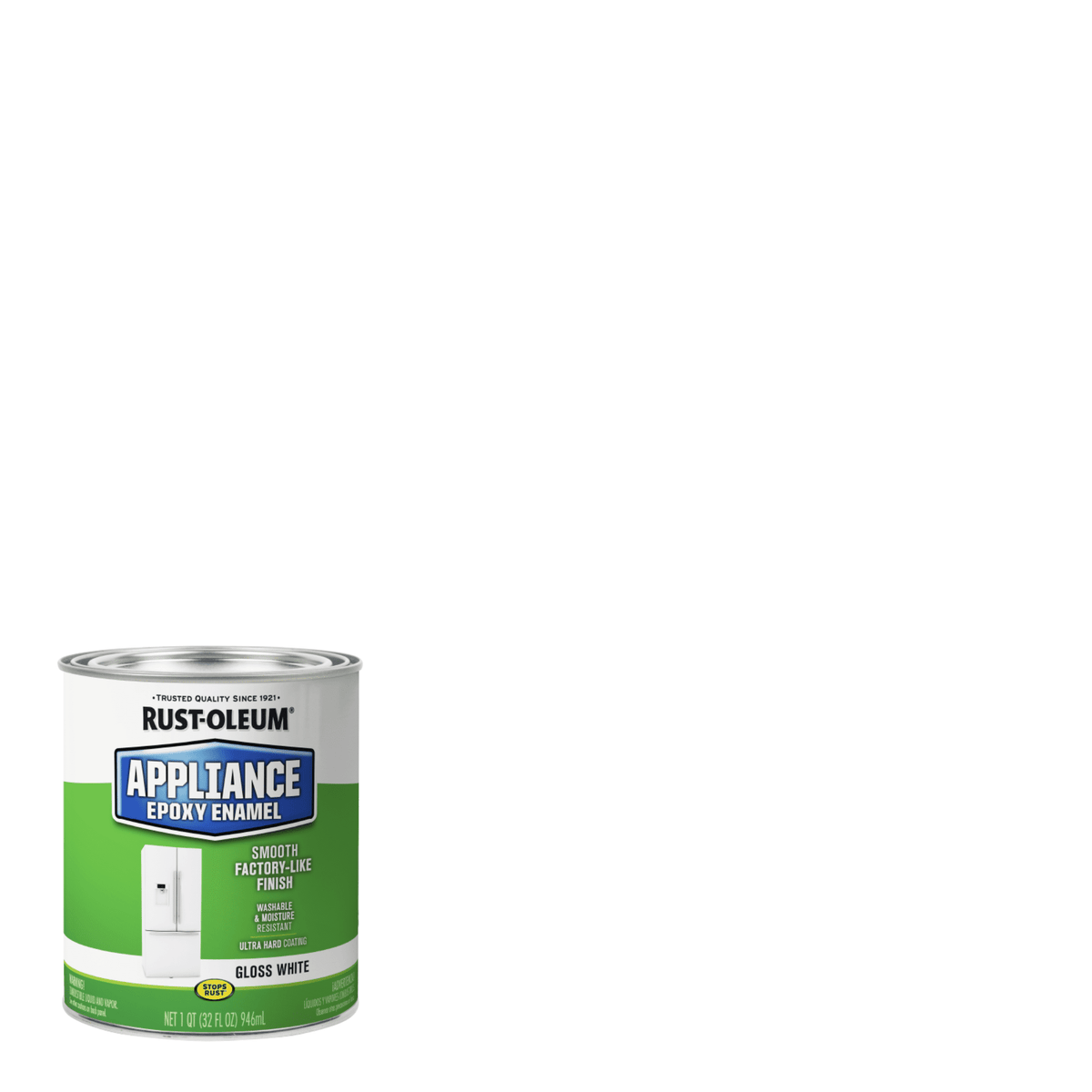 2 Pack, White, Rust-Oleum Specialty Gloss Appliance Enamel Paint- Quart
