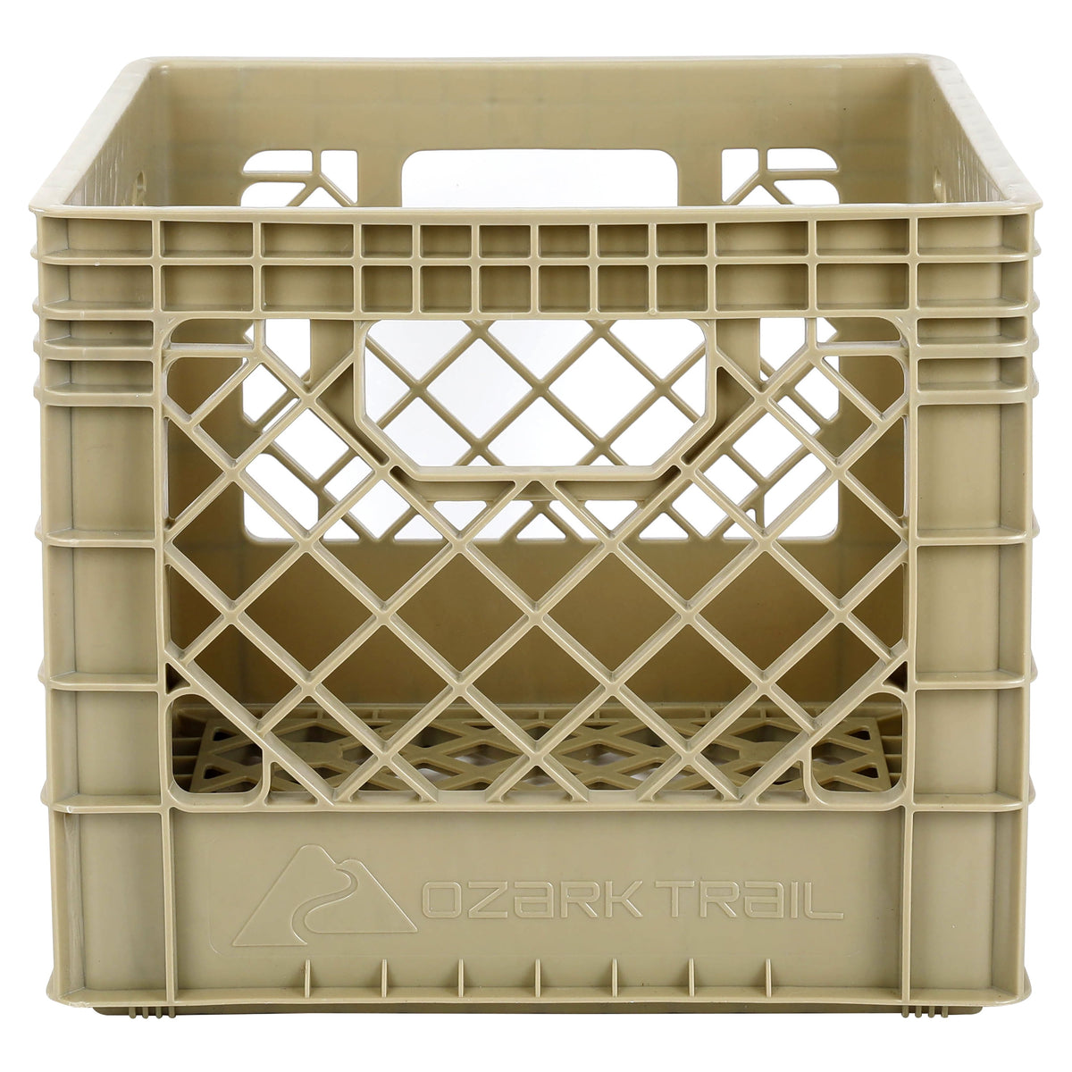 (2 pack) Ozark Trail Kayak Gear Storage Crate, Durable Plastic, 13 in x 13 in x 11 in, Tan