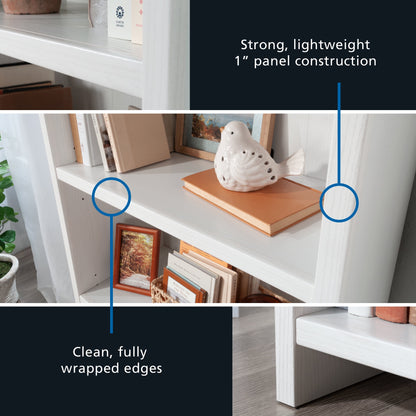 Mainstays Westley 3-Shelf Bookcase, White Grain Finish