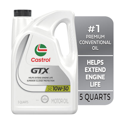 (2 pack) Castrol GTX 10W-30 Conventional Motor Oil, 5 Quarts