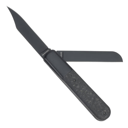 Swiss Tech Barlow Double Bladed Pocket Knife, Trapper, AUS-8, Carbon Fiber Handle, Slip Joint