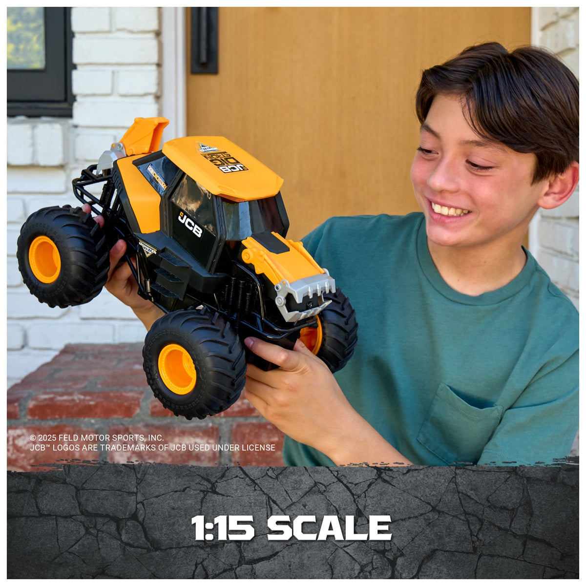Monster Jam JCB Digatron Remote Control Vehicle with Lights, 1:15 Scale (Walmart Exclusive)