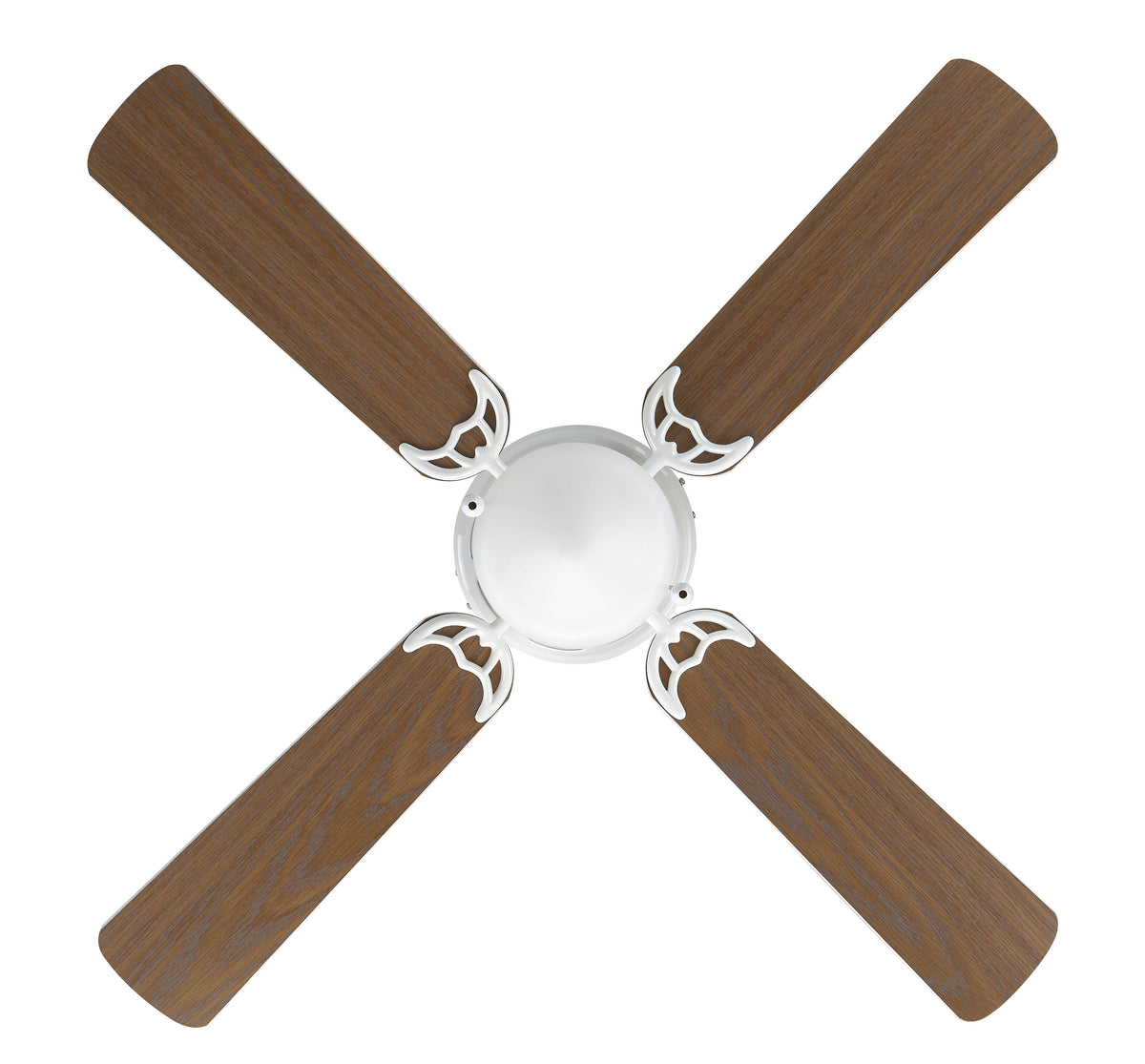 Mainstays 42 in Hugger Metal Indoor Ceiling Fan with Light, White, 4 Blades, LED Bulb, Reverse Airflow