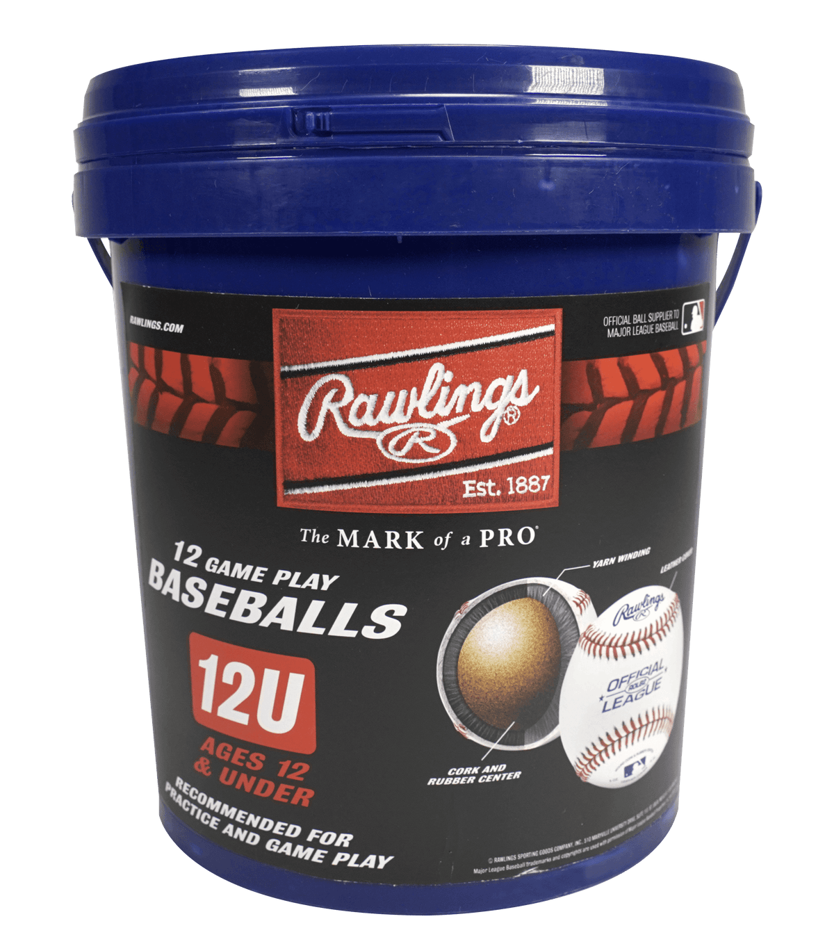 Rawlings | Official League ROLB2 Youth Practice Baseball | 12U | Bucket | 12 Count