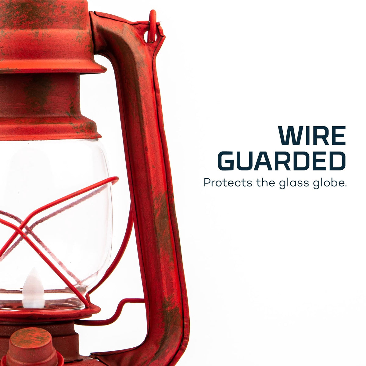NEBO Retro 100 Lumen LED Red Metal Lantern, Battery Operated