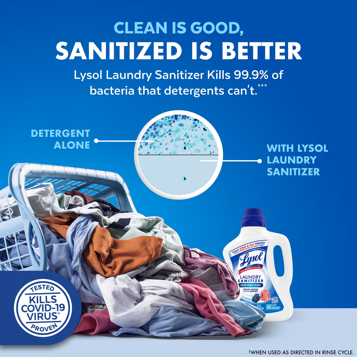 (2 pack) Lysol Laundry Sanitizer Additive, Sanitizing Liquid for Clothes and Linens, Crisp Linen, 90 fl oz