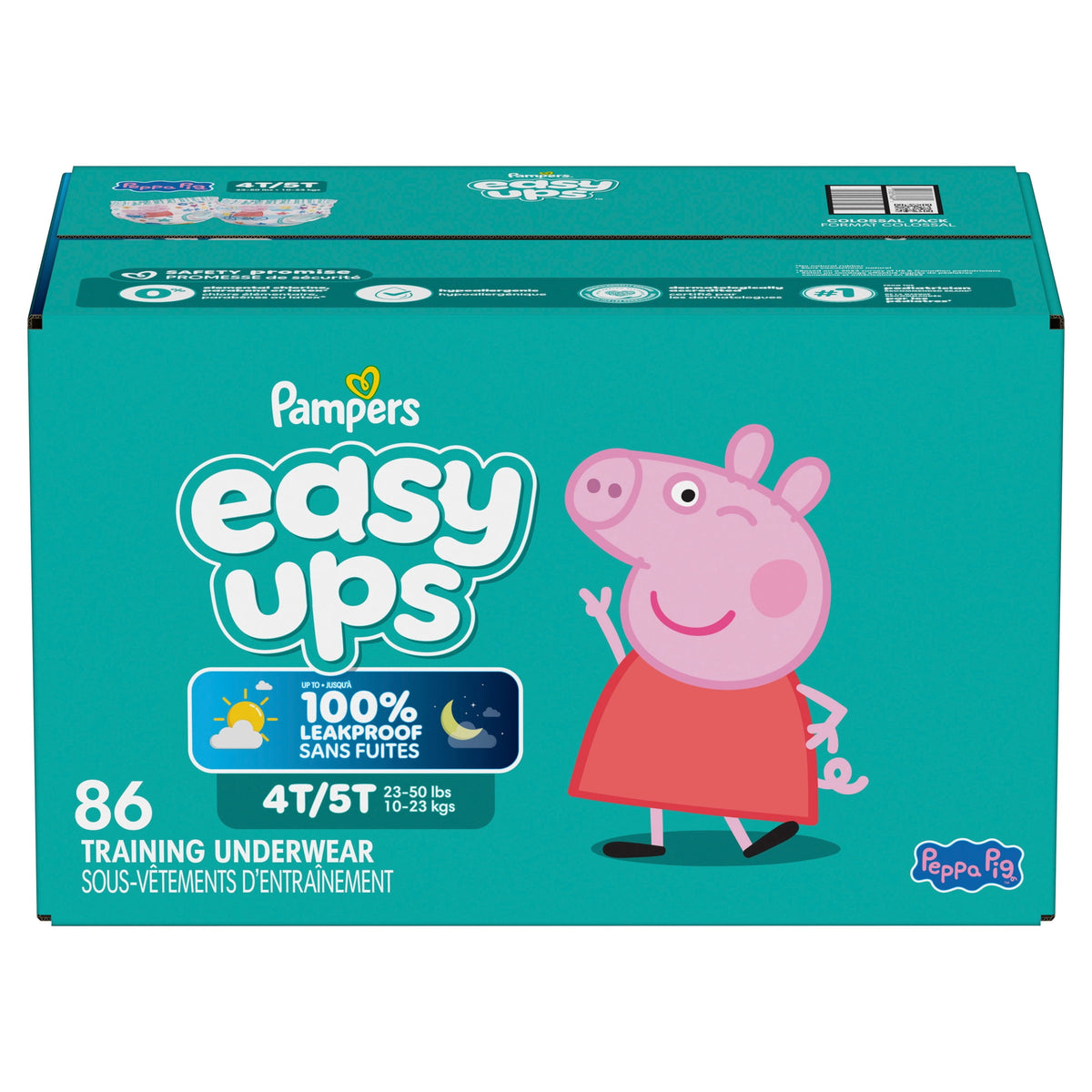 Pampers Easy Ups Peppa Potty Training Pants Girls Size 6 4T-5T, 86 Count (Select for More Options)