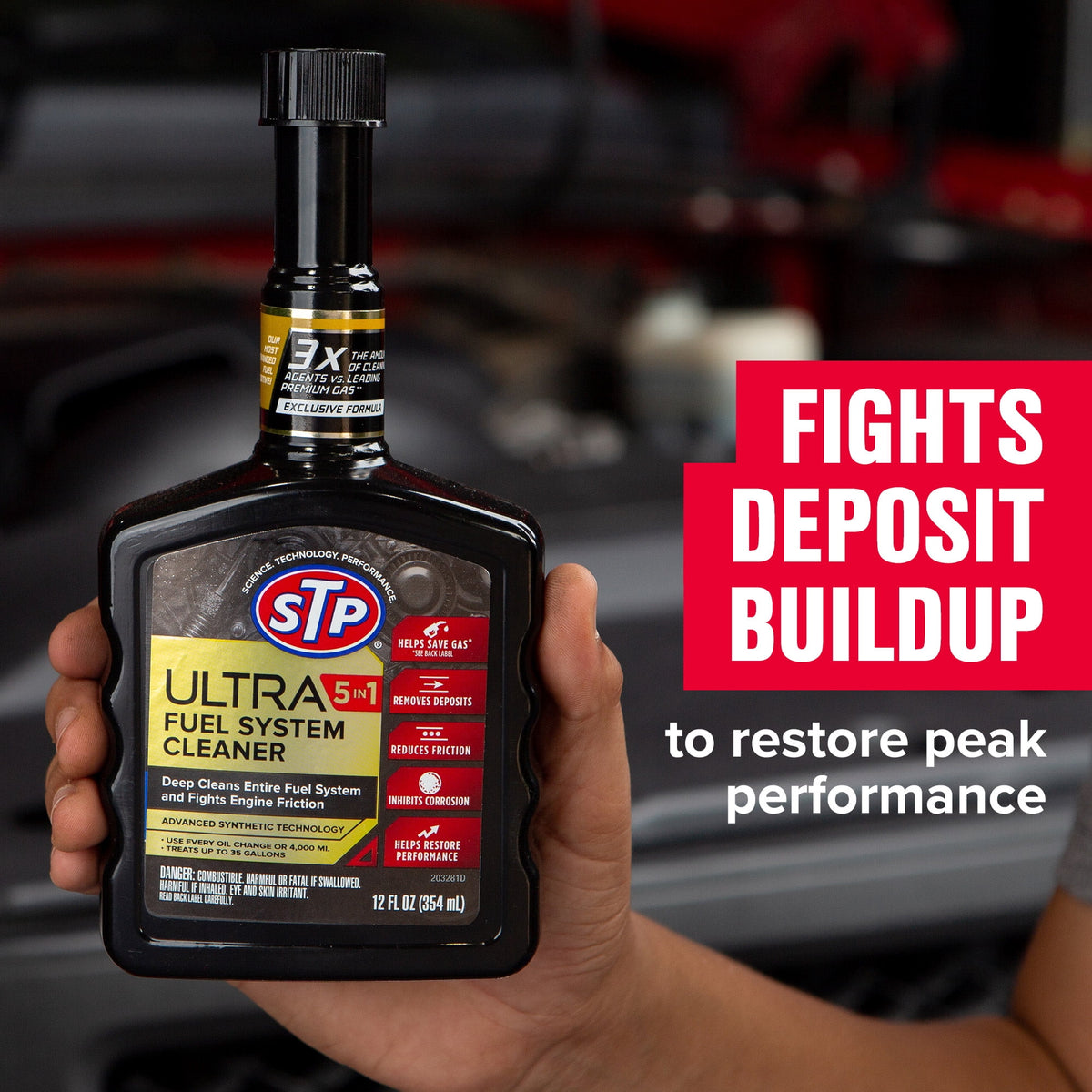(3 pack) STP Ultra 5-in-1 Fuel System Cleaner Gas Additive, 12 fl oz