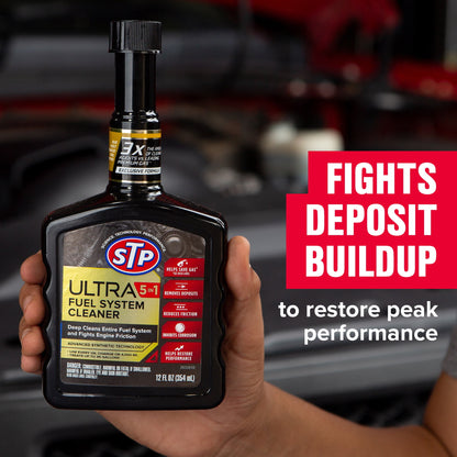 (3 pack) STP Ultra 5-in-1 Fuel System Cleaner Gas Additive, 12 fl oz