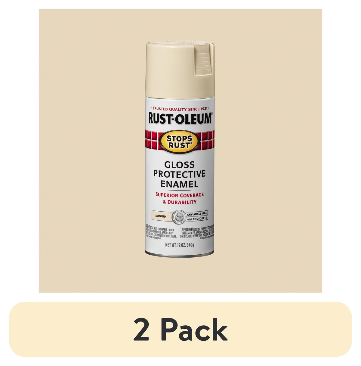 (6 pack) Orange, Rust-Oleum Stops Rust Protective Enamel Gloss Spray Paint-214084, 12 oz