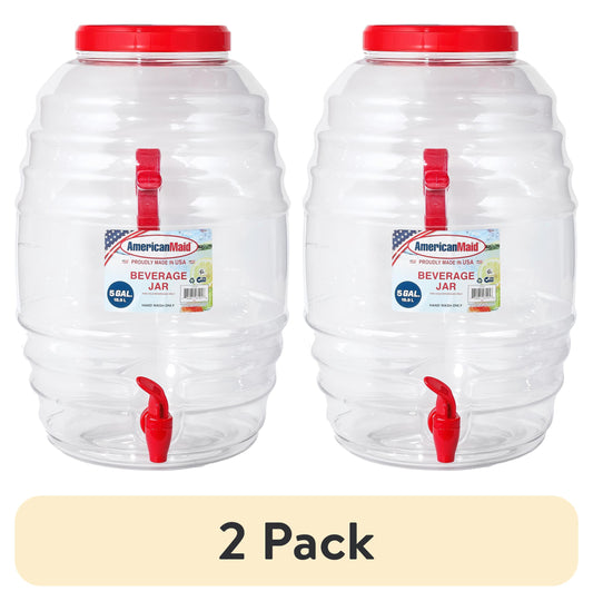 (2 pack) American Maid 5-Gallon Vitrolero Red Beverage Dispenser