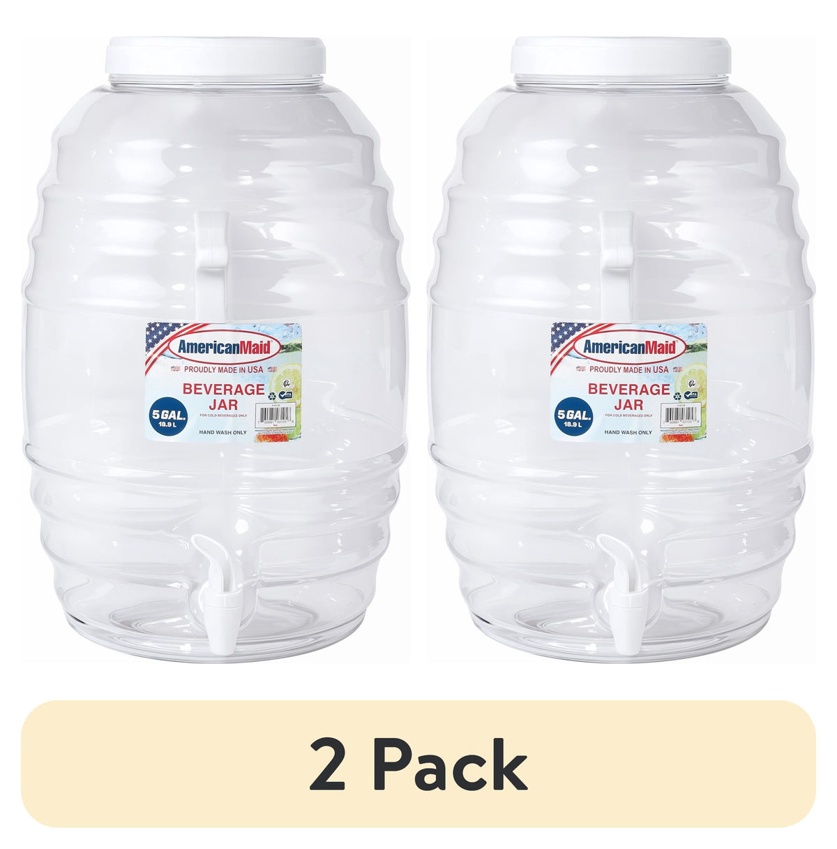 (2 pack) American Maid 5-Gallon Vitrolero Red Beverage Dispenser