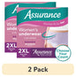 (2 pack) Assurance Women's Incontinence and Postpartum Underwear, XXL, Maximum Absorbency, 54 Count