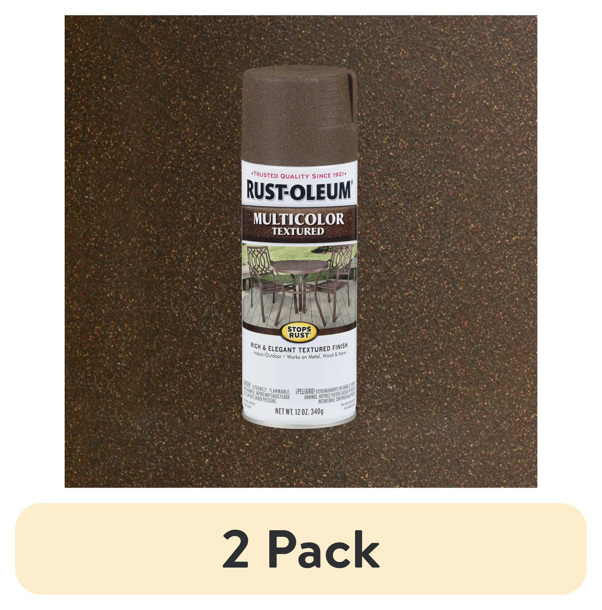 (3 pack) Desert Bisque, Rust-Oleum Stops Rust Multi-Color Textured Spray Paint-223524, 12 oz