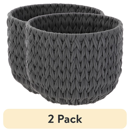 Better Homes & Gardens Closed-Weave Polyester Black Decorative Storage Basket
